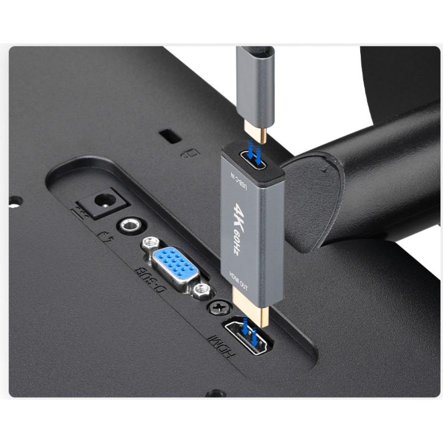 อะแดปเตอร์ USB-C 3.1 หญิงเป็น HDMI ชาย, Thunderbolt 3 ถึง HDMI 4K 60Hz Type C 3.1 อินพุตเป็นอะแดปเตอร์เอาต์พุต HDMI