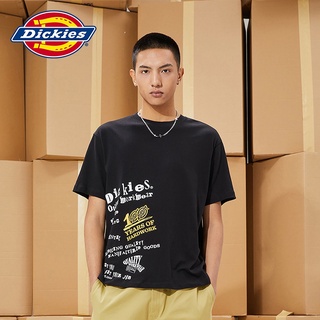 ใหม่ เสื้อยืดแขนสั้น ผ้าฝ้าย พิมพ์ลายตัวอักษร Dickies สวมใส่สบาย สําหรับผู้ชาย