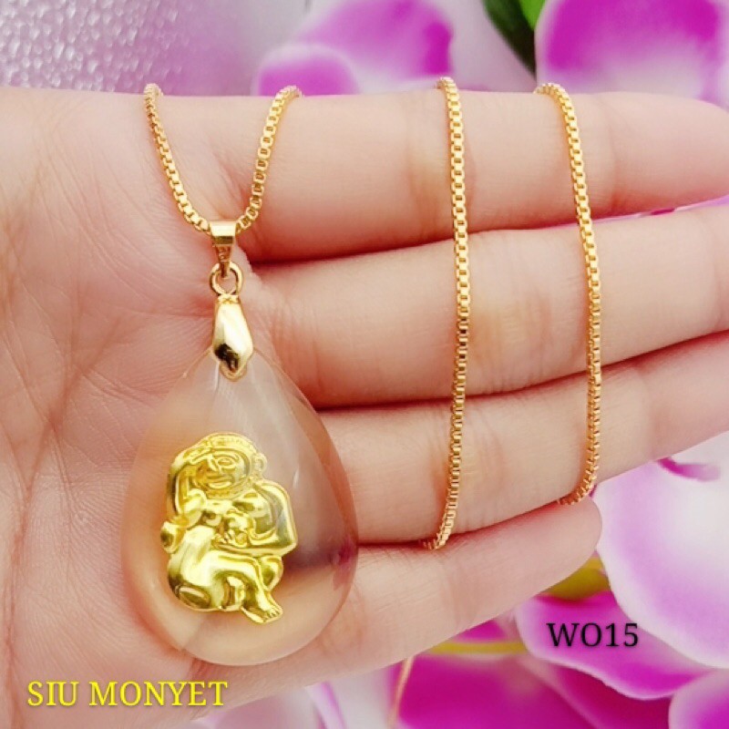 Xuping สร้อยคอคริสตัลชุบทอง 24k siu monkey dala สําหรับพร star+