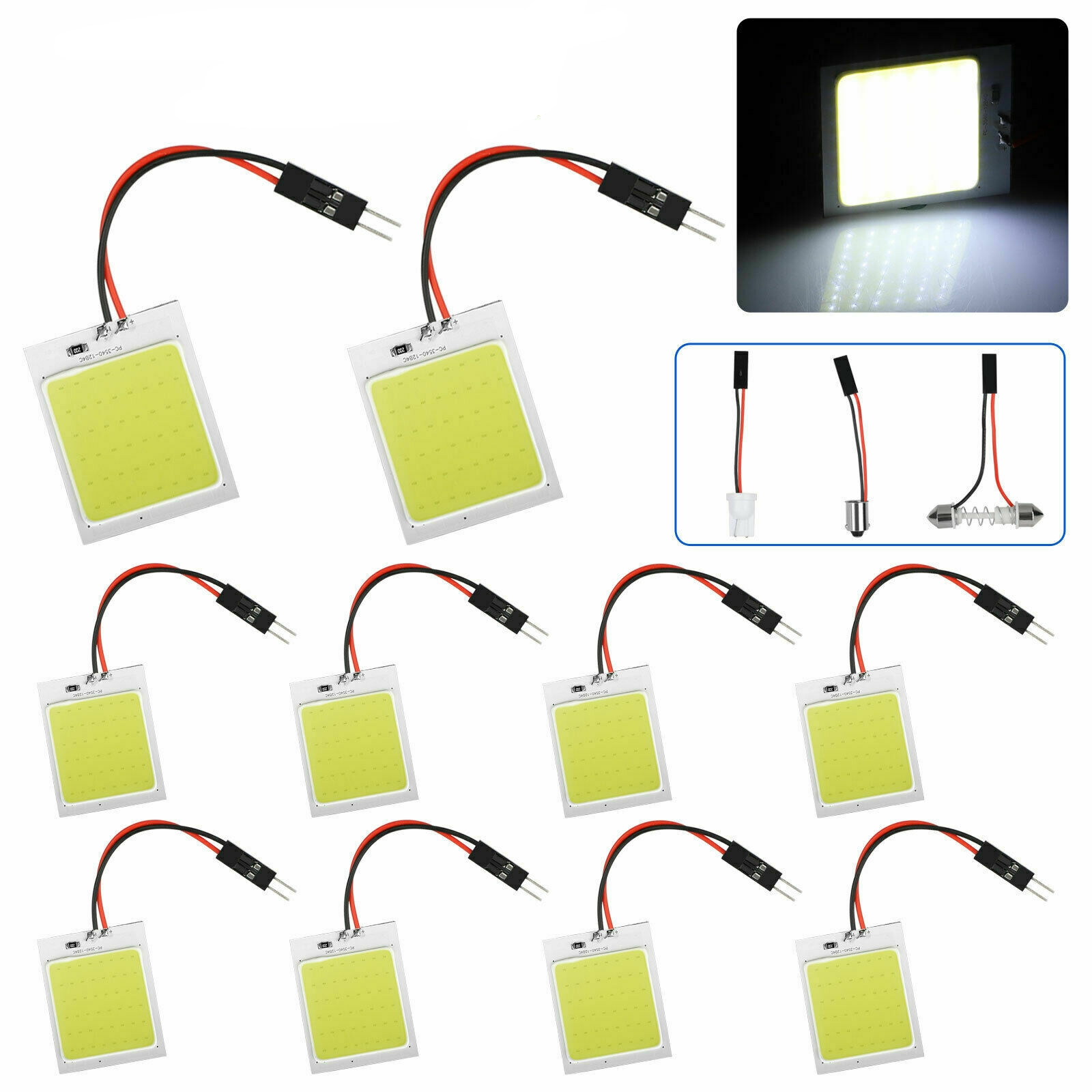 Uxcell 20 Pcs BA9S Festoon To T10 Bulb Socket Adapters – 39mm Dome Light Connectors For Car Interior Lights - View #3