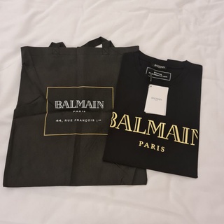 NEW!! Balmain Men ดำ Screen  ทอง สวยมาก ขาย 8,900 Size M(อก -41")