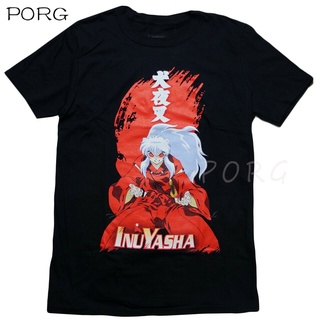 เสื้อยืดแขนสั้นพิมพ์ลายโลโก้ Inuyasha Demon Form สีดําสไตล์ญี่ปุ่นสําหรับผู้ชายS-5XL