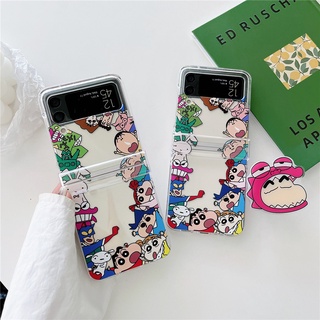 เคสโทรศัพท์มือถือแบบแข็ง กันกระแทก ลายการ์ตูนชินจัง สําหรับ Samsung Galaxy Z Flip 4 Z Flip 3 5G