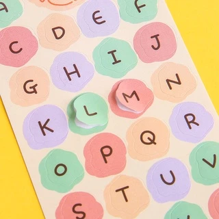 สติ๊กเกอร์ตัวอักษรภาษาอังกฤษ แบบสี ขนาดเล็ก สําหรับตกแต่งสมุดไดอารี่ 1 แผ่น