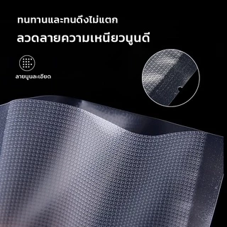 (ขายส่ง) ถุงซิลสูญญากาศ แพ็คละ100ใบ ถุงซีลสุญญากาศลายนูน Vacuum bags ถุงเก็บอาหารใช้กับเครื่องซิล