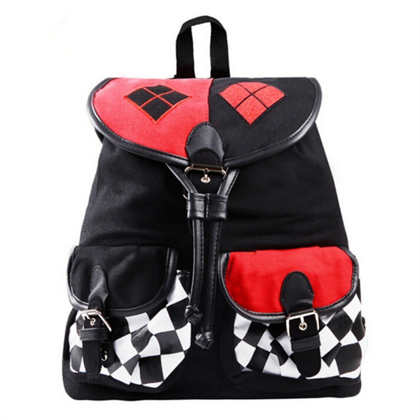 กระเป๋าเป้ Harley Quinn กระเป๋านักเรียน Quinn สําหรับสาววัยรุ่นและเด็กชาย