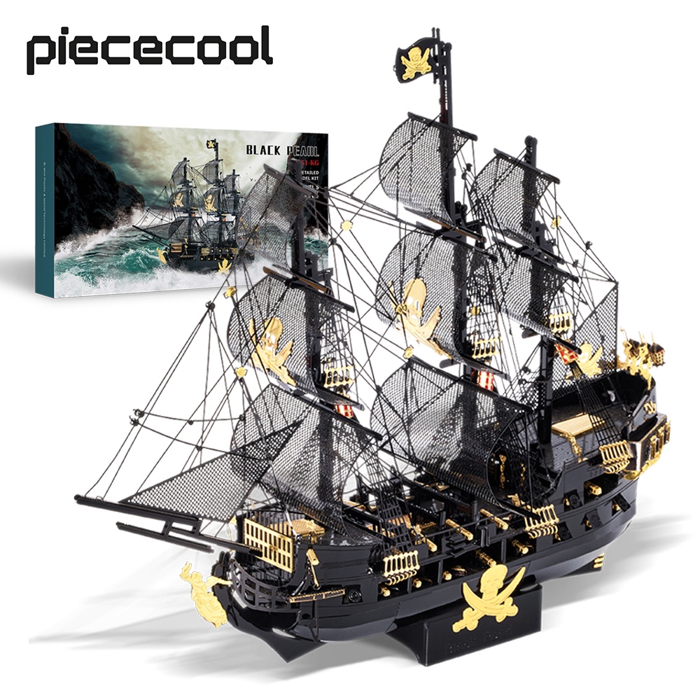 Piececool จิ๊กซอว์ 3 มิติ เรือโจรสลัดแบล็คเพิร์ล โมเดลโลหะ DIY ของเล่น งานอดิเรก ของขวัญสําหรับเด็กวัยรุ่น