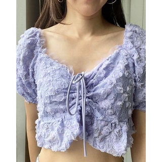 Lilac flowers crop top