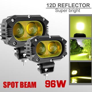 หลอดไฟตัดหมอกสีเหลือง 4 นิ้ว 96 W Offroad Led Drl 4X4 Led สําหรับรถยนต์รถบรรทุก