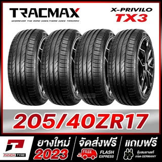 TRACMAX 205/40R17 ยางรถยนต์ขอบ17 รุ่น TX3 x 4 เส้น (ยางใหม่ผลิตปี 2023)