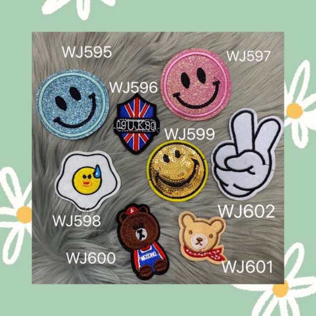 DIY Patches ตัวรีดติดเสื้อผ้า กาวในตัว กระเป๋า รองเท้า รีดกับวัสดุที่เป็นผ้าได้หลากชนิดหรือนำไปเย็บ ปะเสื้อผ้า งานปักผ้า