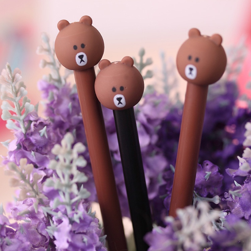 ปากกาเจลหัวการ์ตูน น้องหมี เจลน้ำเงิน ชิ้นละ 4 บาท พร้อมส่ง Ohwowshop ปากกา เครื่องเขียน เครื่องเขียน