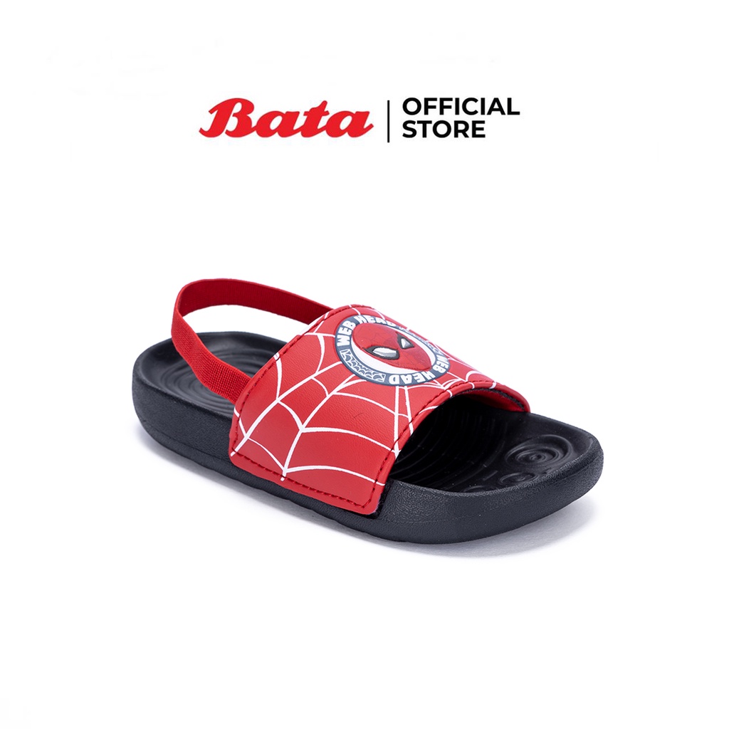 Bata บาจา ยี่ห้อ Marvel รองเท้าแตะลำลองรัดส้น น้ำหนักเบา  สำหรับเด็กผู้ชาย รุ่น Spiderman สีแดง 1615551