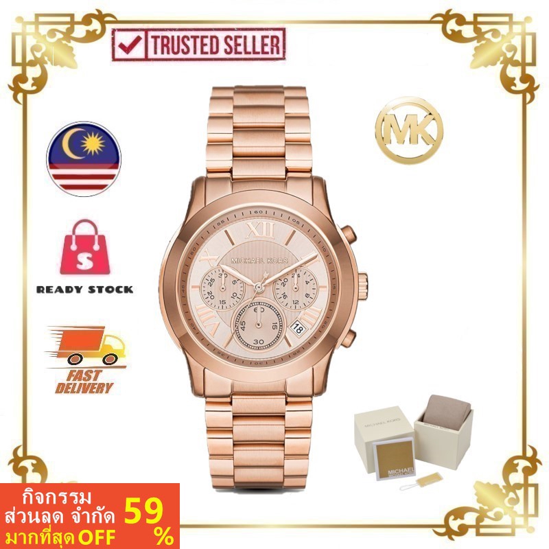 [ของแท้] MICHAEL KORS MK6275 Rose Dial Rose Gold-tone นาฬิกา (รับประกัน 2 ปี)