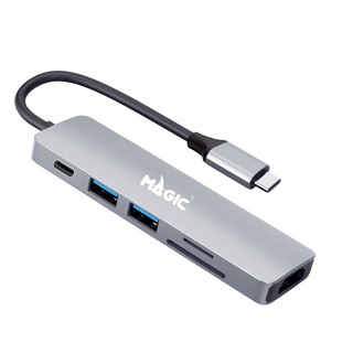 MAGIC 6 in 1 type c hdmi/usb3.0/card R/W/PA adapte.