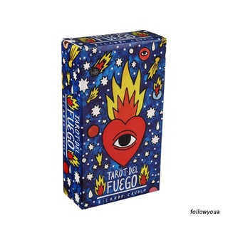 Folღ ไพ่ทาโรต์ Del Fuego ไพ่สเปน เกมกระดาน Oracle Deck หนังสือคู่มืออิเล็กทรอนิกส์ 78 ชิ้น