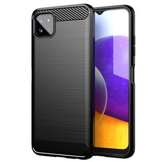 เคส Samsung Galaxy A22 Case Silicone Carbon fiber Shockproof Phone Case Back Cover Samsung Galaxy A22 5G A32 4G A42 A52 A72 กรณี ฝาครอบ