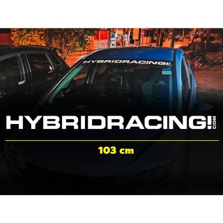 สติกเกอร์ติดรถยนต์ คาดกระจกหน้า "Hybridracing" สไตล์เมกา