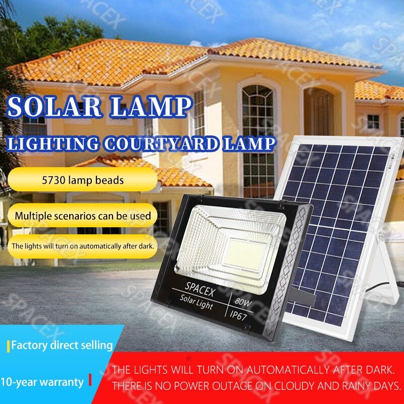 ไฟโซล่าเซล Solar lights LED 300W  200W 120W 80Wไฟสปอตไลท์ กันน้ำ ไฟ Solar Cell ใช้พลังงานแสงอาทิตย์ โซลาเซลล์ แผงโซล่าเซ