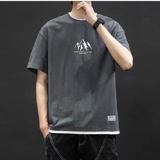 【M-3XL】เสื้อยืดแขนสั้นลําลอง ทรงหลวม พิมพ์ลายตัวอักษร สไตล์ญี่ปุ่น แฟชั่นสําหรับผู้ชาย