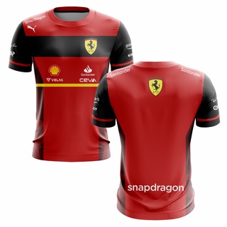 เสื้อยืดแขนสั้นลําลอง พิมพ์ลาย Racing F1 Ferrari แบบกําหนดเอง