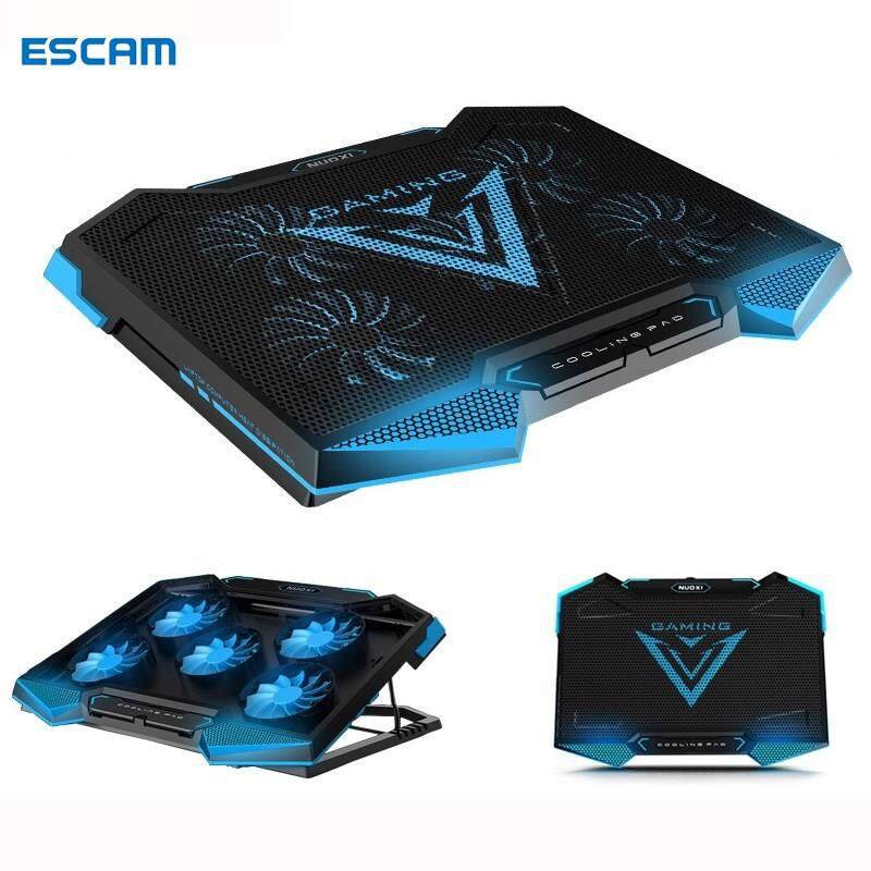 ESCAM NUOXI Notebook Laptop Cooler Adjustable Stand with 5 Powerful Fans Gaming Notebook Heat