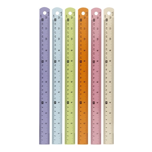 ไม้บรรทัดอลูมิเนียม เคลือบสี 12 นิ้ว ไม้บรรทัด