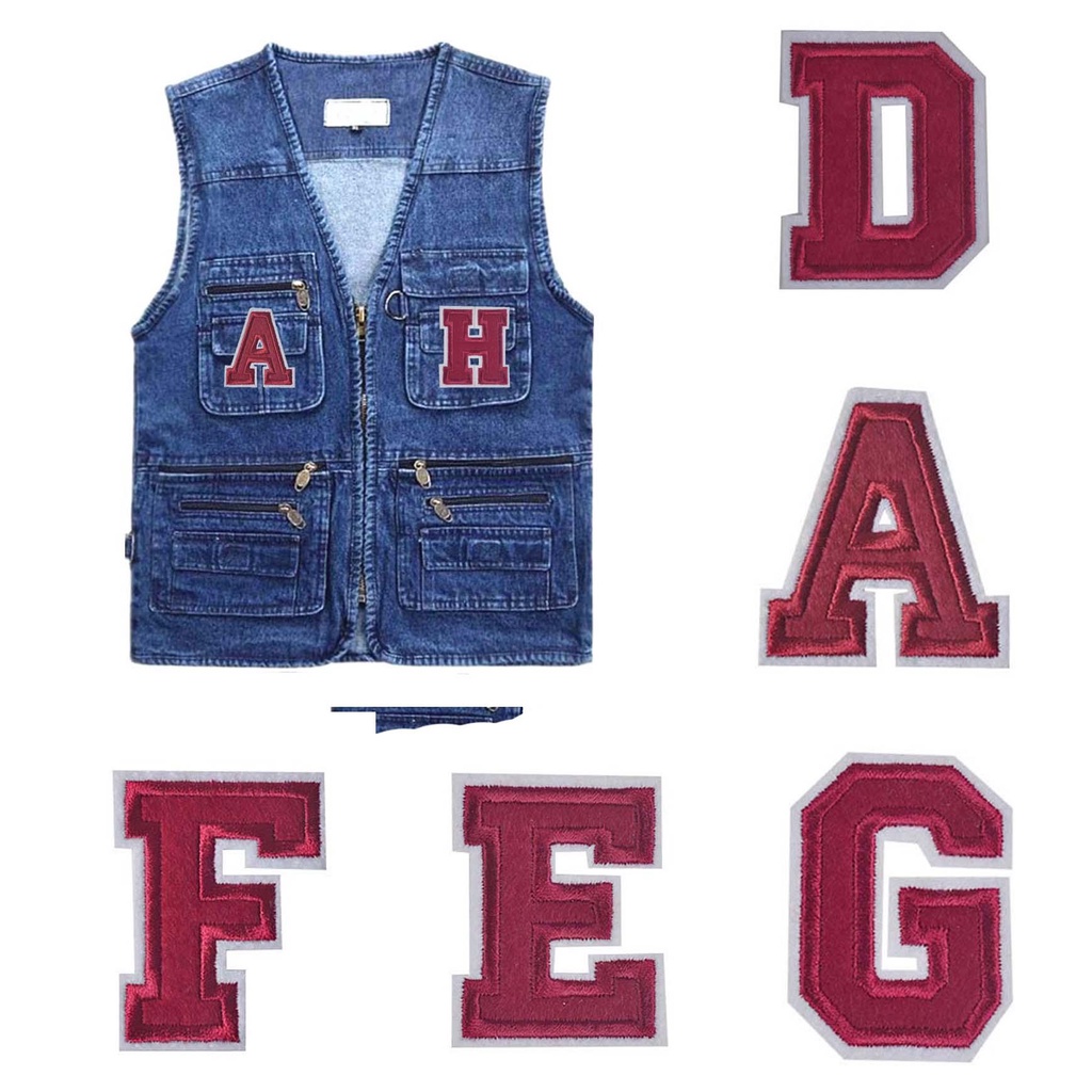 Rebuy แผ่นรีดติดเสื้อ ลายตัวอักษร A-Z 3D สีแดง รูปที่ 5
