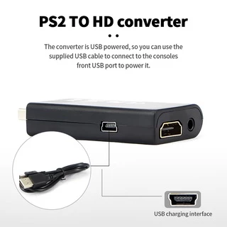 อะแดปเตอร์ ps2 to hd ตัวแปลงPS2 To HD Converter ต่อเครื่องเล่น PS2 ออกทีวี HD 3.5mm ภาพชัด สำหรับ Audio/Monitor/Projecto