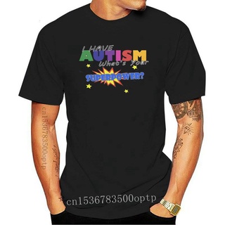 เสื้อยืดคอกลม พิมพ์ลาย I Have Autism Whats Your Superpower สีขาว สไตล์เรโทร สําหรับผู้ชาย และผู้ใหญ่