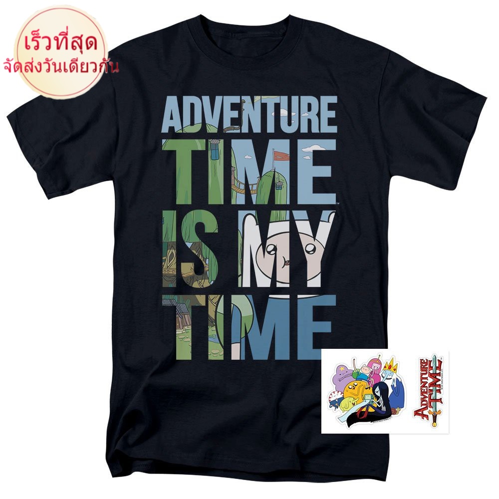 เสื้อยืดผ้าฝ้ายพิมพ์ลาย เสื้อยืดแขนสั้น คอกลม ผ้าฝ้ายแท้ พิมพ์ลายการ์ตูน Adventure Time Adventure Time Adventure Time Ad