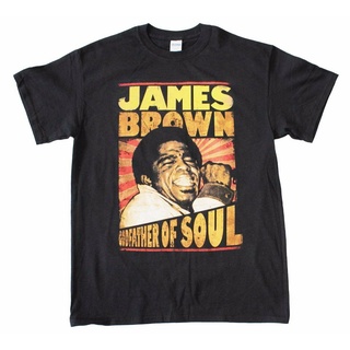 เสื้อยืดลําลอง ผ้าฝ้าย แขนสั้น คอกลม พิมพ์ลาย James Brown Godfather of Soul GAiilg94HLklpj08 แฟชั่นฤดูร้อน สําหรับผู้ชาย