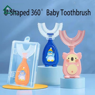 2-6ปี แปรงสีฟันเด็กรูปตัวยู แปรงสีฟันเด็ก แปรงสีฟันสำหรับเด็…