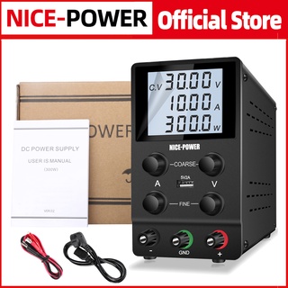 NICE-POWER DC power supply ปรับค่าได้ Adjustable Variable DC Power Supply เครื่องจ่ายไฟ กระแสตรง DC ปรับค่าได้ 30V 10A กำลังสูงสุด 300W For cellPhone Repair,Plataing,Lab