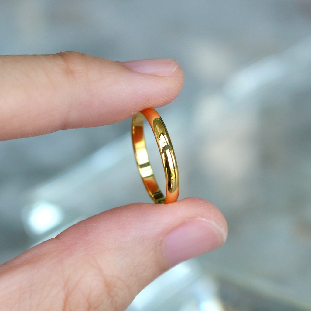 แหวนทองหลุดจำนำ แหวนปอกมีดขัดเงา ทองคำแท้ 18k