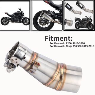 YiChe Motorcycle Slip On Exhaust Middle Link Pipe Adapter Connector for Kawasaki Z250 Ninja 250 13-16