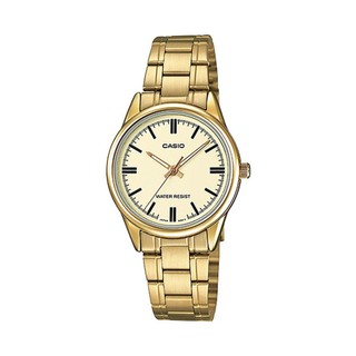 Casio Standard นาฬิกาข้อมือผู้ชาย สีทอง สายแสตนเลส รุ่น
 MTP-V005G-9AUDF