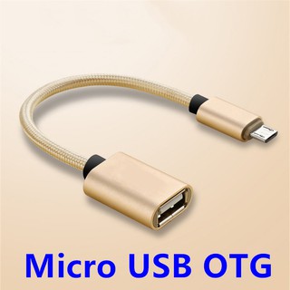 ด้วยสายไนล่อน Micro เป็น USB OTG สายแปลงข้อมูลอะแดปเตอร์สำหรับโทรศัพท์ Android