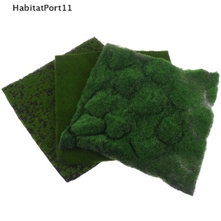 Habitatport มอสหญ้าเทียมจําลอง สีเขียว สําหรับตกแต่งสวน diy