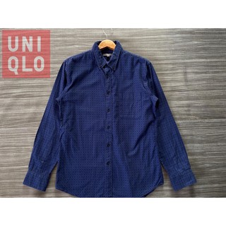 UNIQLO  ผ้า Flannel สีกรม ลาย