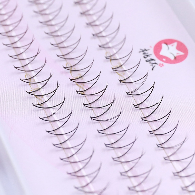 ขนตาปลอม รูปตัว V แบบไขว้กัน คลัสเตอร์เดี่ยว สไตล์ญี่ปุ่น ธรรมชาติ - รูปที่ 5