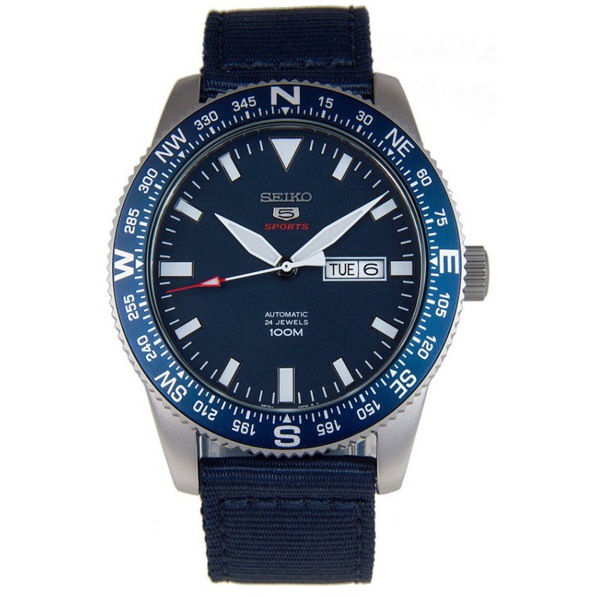 Seiko 5 Sports Automatic นาฬิกาข้อมือผู้ชาย สีน้ำเงิน สายผ้ารุ่นSRP665K1