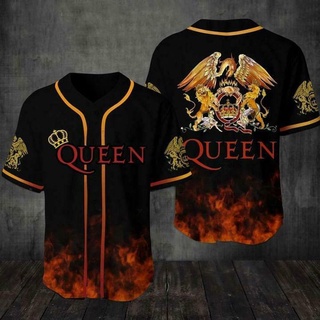 เสื้อเบสบอล พิมพ์ลาย Queen Fred*die Mercury Freddie Aop