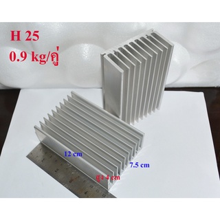 (คู่) ฮีทซิงค์ Heatsink 12cm. x 7.5cm. อลูมิเนียมระบายความร้อน สำหรับเครื่องขยายเสียง ทรานซีสเตอร์ ไอซีต่างๆ (ของมือ2)