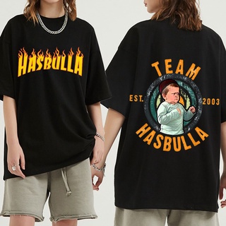 T-shirt  เสื้อยืด ผ้าฝ้าย 100% พิมพ์ลาย Hasbulla Fighting Meme EST.2003 ขนาดเล็ก สีกาบิบ สองด้าน LHZYS-5XL