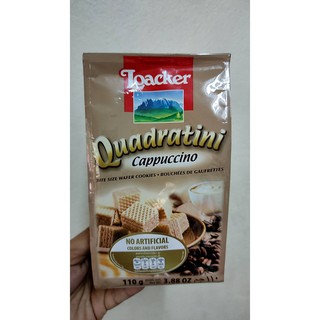 *อร่อยต้องลอง* คาปูชิโน่ Loacker เวเฟอร์ 110 กรัม ล็อคเกอร์ QUADRATINI เวเฟอร์สอดไส้ครีม ล็อกเกอร์ Cappuccino