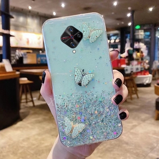 เคส VIVO S1 Pro butterfly Soft Transparent Bling Glitter VIVO S1Pro Casing 2021