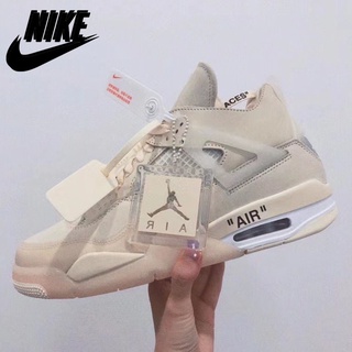 Nike6912 Air Jordan 4 Cool gray White Cement AJ4 รองเท้าผ้าใบลําลอง ข้อสูง หลากสีสัน เหมาะกับการเล่นกีฬา บาสเก็ตบอล สําหรับผู้ชาย ผู้หญิง WAWA PQB2