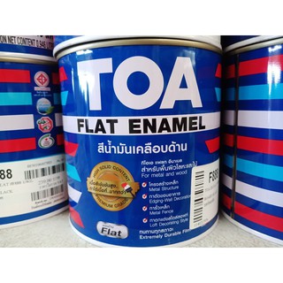 สีน้ำมันเคลือบด้านทีโอเอ แฟลท อีนาเมล สีดำด้าน TOA FLAT ENAMEL F888ขนาด1/4GL