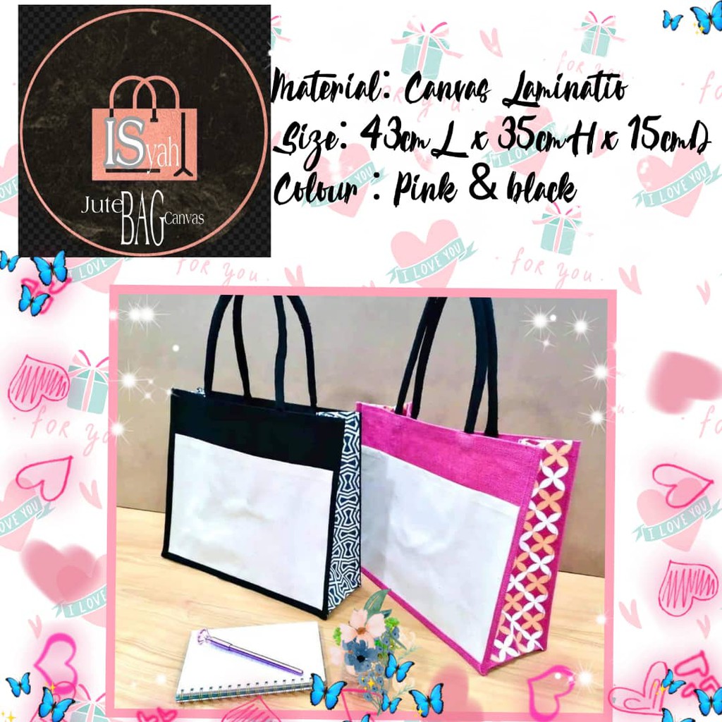 JUTE/CANVAS NEW DESIGN VIRAL (FREE TWILLY/FREE WRNA FONT/PILIHAN FONT YANG PELBAGAI)